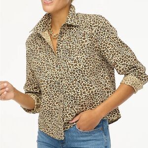 J. Crew Leopard Print Button Down Shirt